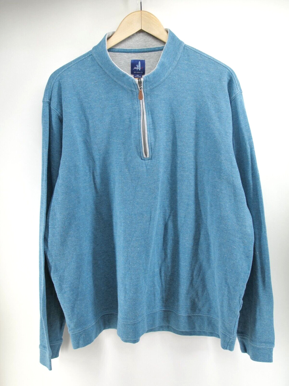 Johnnie‎ O Sweatshirt Mens XXL Blue Sully 1/4 Zip Pullover Soft Mock Neck